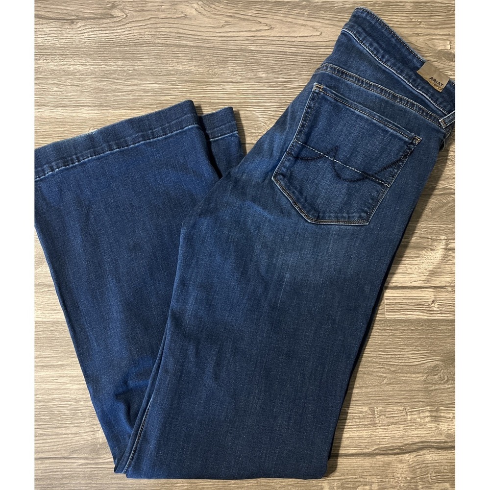 Ariat Ladies Ultra Stretch Mid Rise Kelsea Wide Leg Trouser Jeans Sz 33L (33x34)